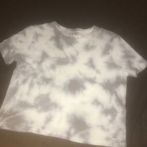 Hollister gray and white crop top
